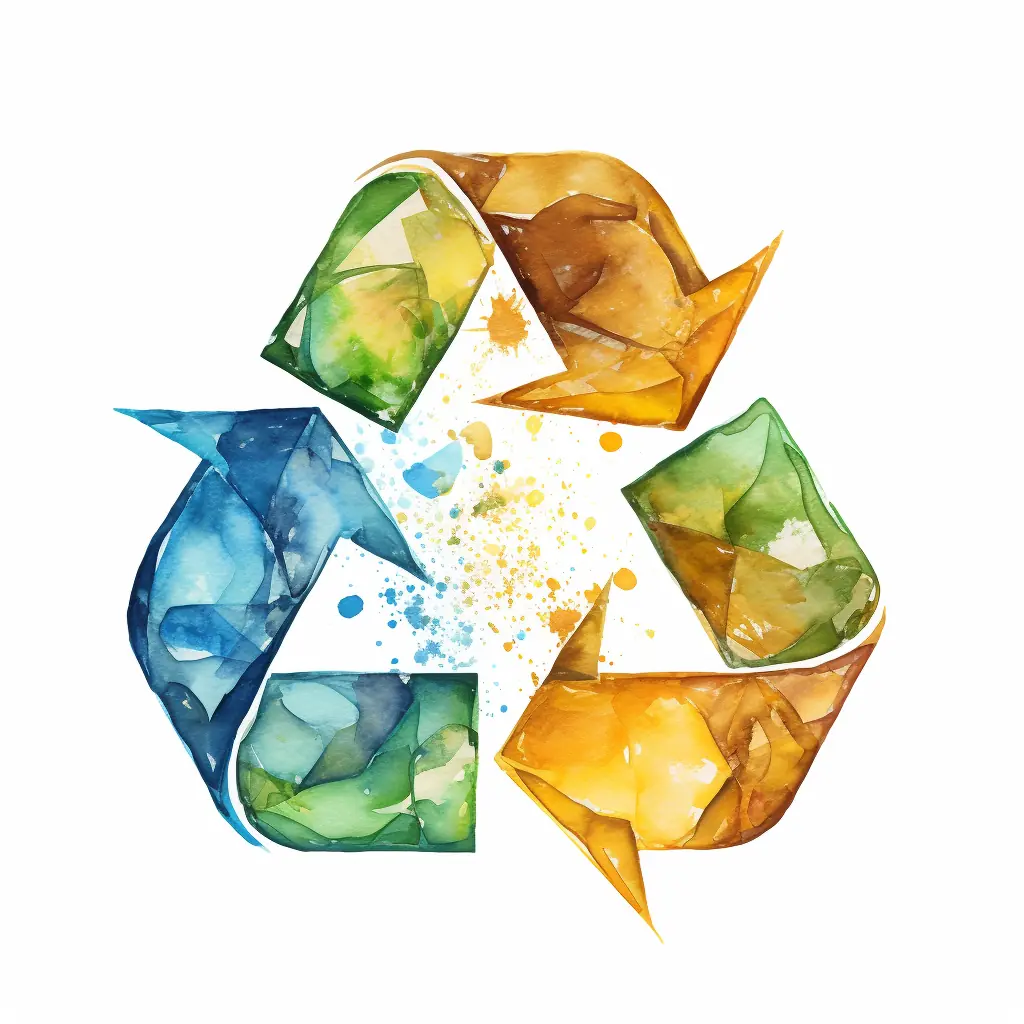 Ein Recycling-Symbol auf einem weißen Hintergrund.